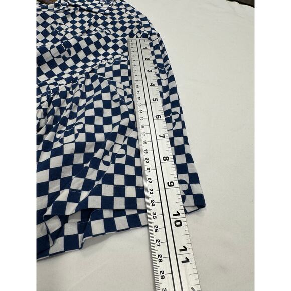 Uniqlo x Disney Mickey Mouse Open Collar Short Sleeve Camp Shirt XS Blue Checked - Picture 9 of 9